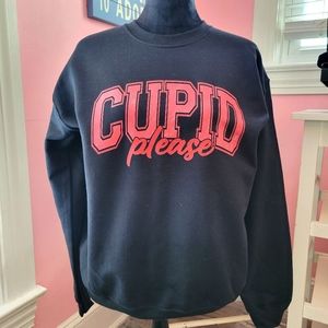Valentine's Cupid Please "DTF" printed sweatshirt